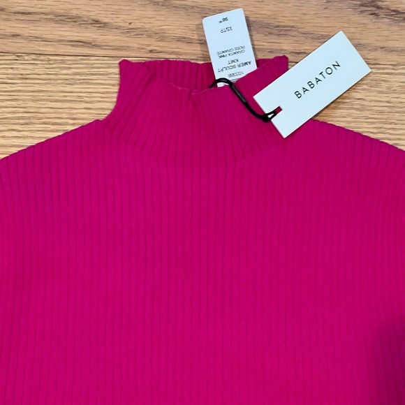 Babaton  AMER SCULPT KNIT MOCKNECK SWEATER GRANITA PINK XS - Picture 3 of 3